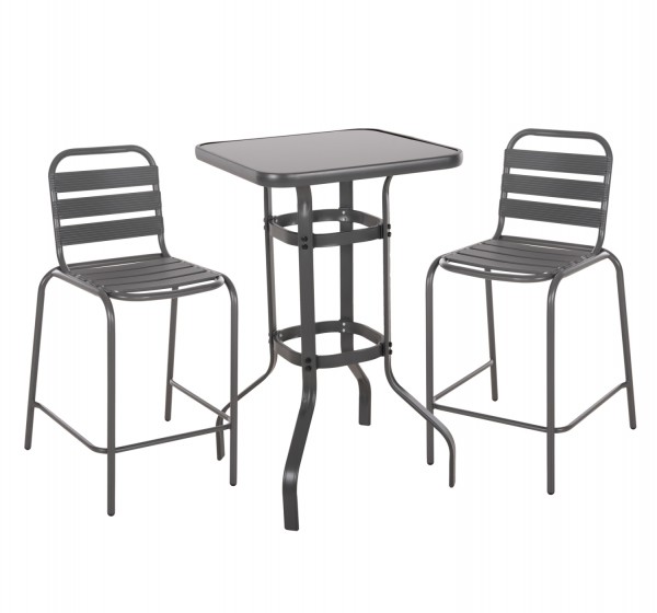 ΣΕΤ 3ΤΜΧ ΕΞΩΤΕΡΙΚΟΥ ΧΩΡΟΥ LAURA HM21054.01 ΓΚΡΙ ΜΕΤΑΛΛΟ & ΑΛΟΥΜΙΝΙΟ