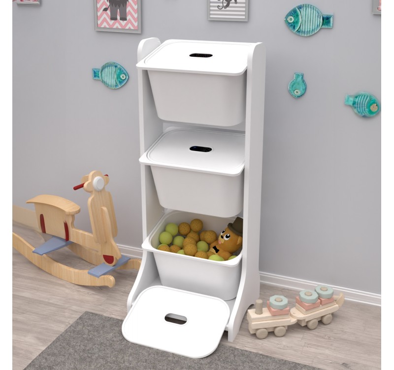 ΕΠΙΠΛΟ ΑΠΟΘΗΚΕΥΣΗΣ FRED HM18208.01 ΛΕΥΚΗ ΜΕΛΑΜΙΝΗ 44x35x107Υεκ.