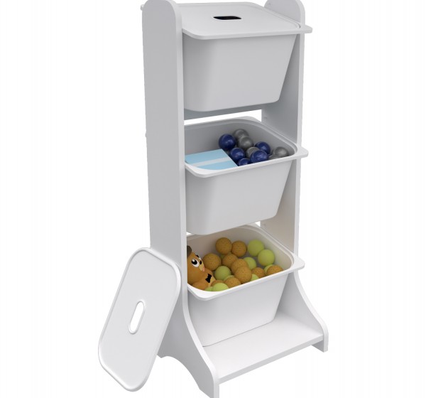 ΕΠΙΠΛΟ ΑΠΟΘΗΚΕΥΣΗΣ FRED HM18208.01 ΛΕΥΚΗ ΜΕΛΑΜΙΝΗ 44x35x107Υεκ.