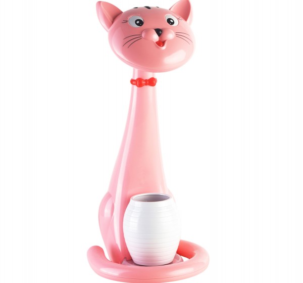 ΠΑΙΔΙΚΟ ΦΩΤΙΣΤΙΚΟ ΓΡΑΦΕΙΟΥ LED BADOO ΓΑΤΑ HM4457.05 ΡΟΖ ABS-ΜΕ ΜΟΛΥΒΟΘΗΚΗ