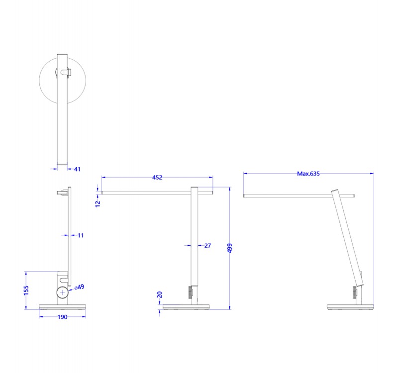 ΦΩΤΙΣΤΙΚΟ ΓΡΑΦΕΙΟΥ LED BLAIN PRO HM4445.07 ΓΚΡΙ ΜΕΤΑΛΛΙΚΟ ΧΡΩΜΑ Φ19x49,9Υεκ.