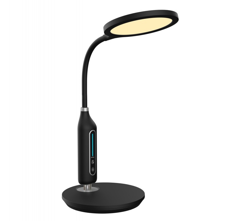 ΦΩΤΙΣΤΙΚΟ ΓΡΑΦΕΙΟΥ LED BLAIN HM4460.02 ΜΑΥΡΟ ABS & ΣΙΛΙΚΟΝΗ Φ18,5x40,7Υ εκ.