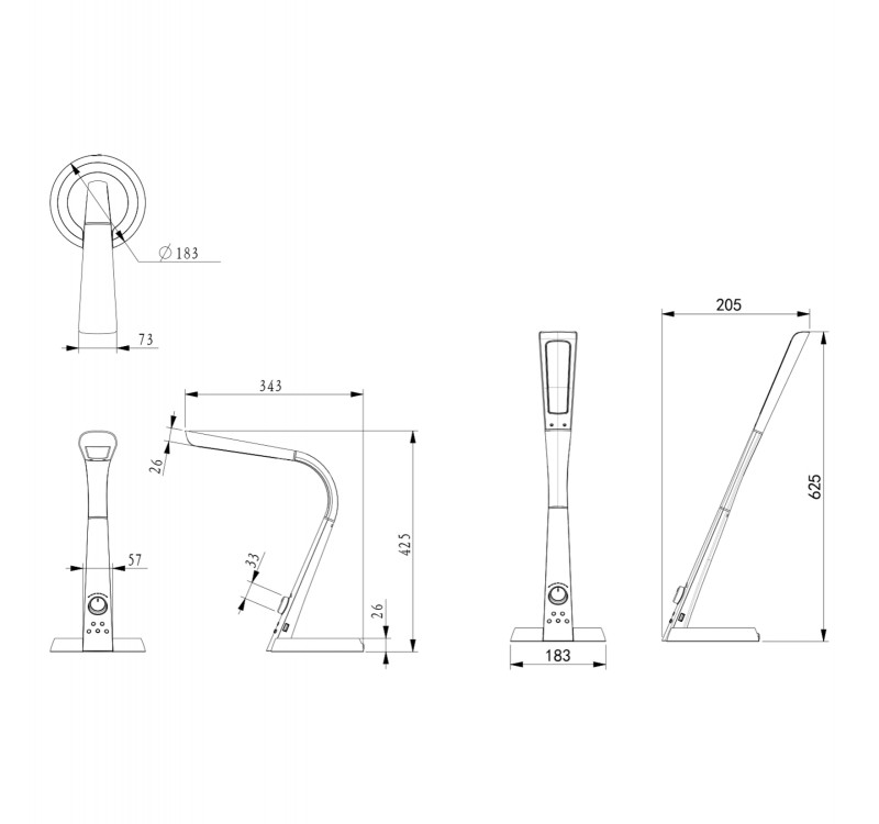 ΦΩΤΙΣΤΙΚΟ ΓΡΑΦΕΙΟΥ LED BLAIN PRO HM4451.02 ΜΑΥΡΟ ΧΡΩΜΑ 34,3x18,3x42,5Υεκ.
