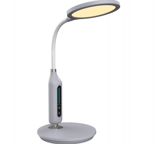 ΦΩΤΙΣΤΙΚΟ ΓΡΑΦΕΙΟΥ LED BLAIN HM4460.07 ΓΚΡΙ ABS-ΛΕΥΚΗ ΣΙΛΙΚΟΝΗ Φ18,5x40,7Yεκ.