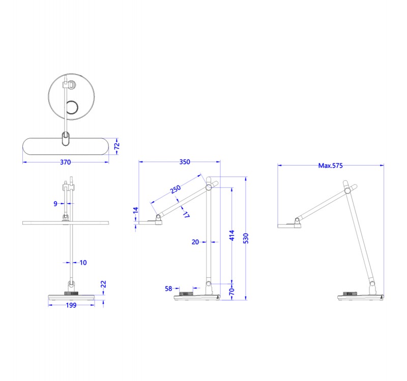 ΦΩΤΙΣΤΙΚΟ ΓΡΑΦΕΙΟΥ LED BLAIN PRO HM4446.07 ΓΚΡΙ ΒΑΣΗ ABS-ΓΚΡΙ ΑΛΟΥΜΙΝΙΟ 57,5x53Υεκ.