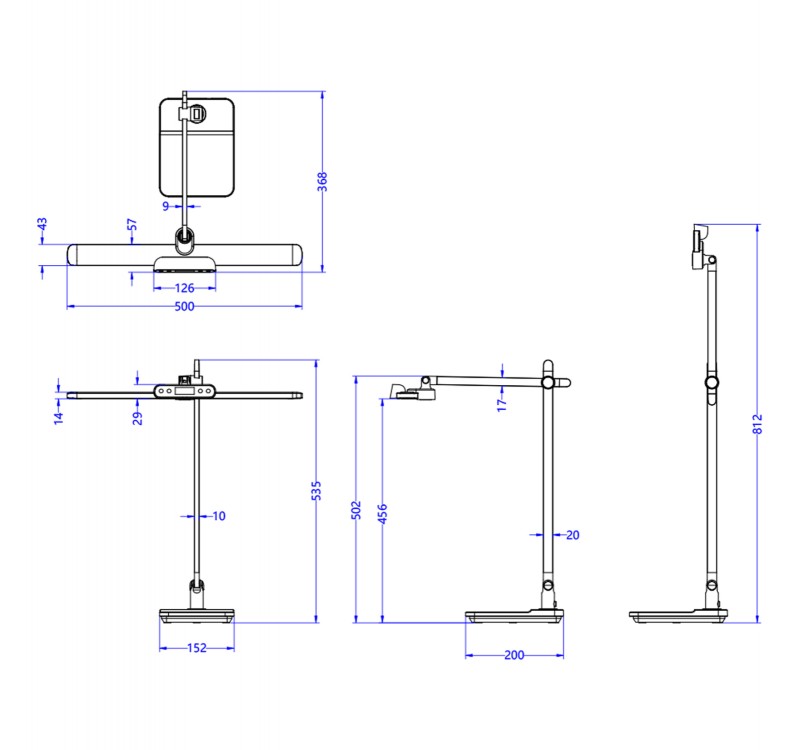 ΦΩΤΙΣΤΙΚΟ ΓΡΑΦΕΙΟΥ LED BLAIN PRO HM4447.08 ΑΣΗΜΙ ABS ΚΑΙ ΑΛΟΥΜΙΝΙΟ 36,8x81Υεκ