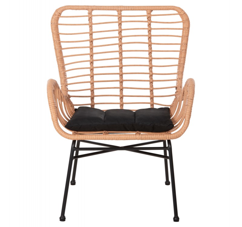 ΠΟΛΥΘΡΟΝΑ ΣΤΥΛ ΜΠΕΡΖΕΡΑΣ ALLEGRA HM5704.11 P.E.RATTAN ΜΠΕΖ-ΜΑΥΡΟ ΜΕΤΑΛΛΟ 66x59x90Υεκ.