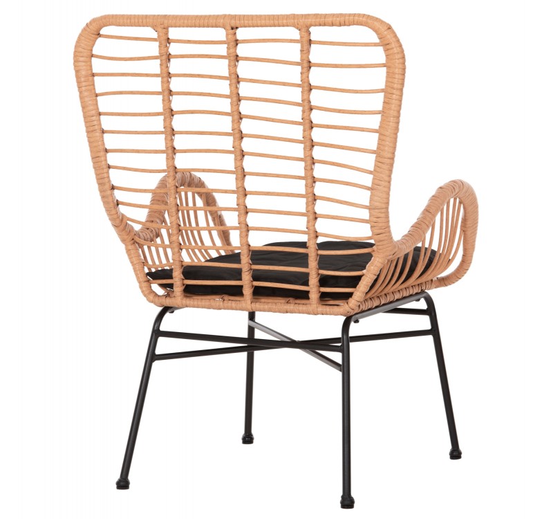 ΠΟΛΥΘΡΟΝΑ ΣΤΥΛ ΜΠΕΡΖΕΡΑΣ ALLEGRA HM5704.11 P.E.RATTAN ΜΠΕΖ-ΜΑΥΡΟ ΜΕΤΑΛΛΟ 66x59x90Υεκ.