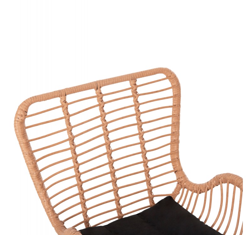 ΠΟΛΥΘΡΟΝΑ ΣΤΥΛ ΜΠΕΡΖΕΡΑΣ ALLEGRA HM5704.11 P.E.RATTAN ΜΠΕΖ-ΜΑΥΡΟ ΜΕΤΑΛΛΟ 66x59x90Υεκ.