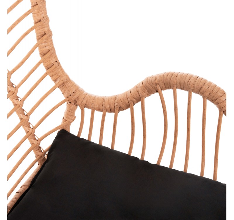 ΠΟΛΥΘΡΟΝΑ ΣΤΥΛ ΜΠΕΡΖΕΡΑΣ ALLEGRA HM5704.11 P.E.RATTAN ΜΠΕΖ-ΜΑΥΡΟ ΜΕΤΑΛΛΟ 66x59x90Υεκ.