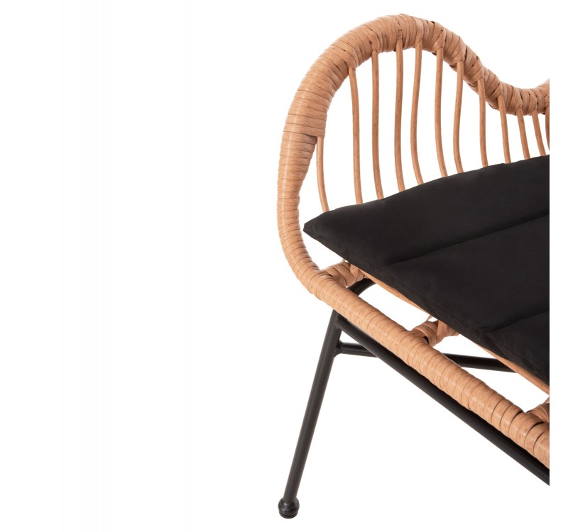 ΠΟΛΥΘΡΟΝΑ ΣΤΥΛ ΜΠΕΡΖΕΡΑΣ ALLEGRA HM5704.11 P.E.RATTAN ΜΠΕΖ-ΜΑΥΡΟ ΜΕΤΑΛΛΟ 66x59x90Υεκ.