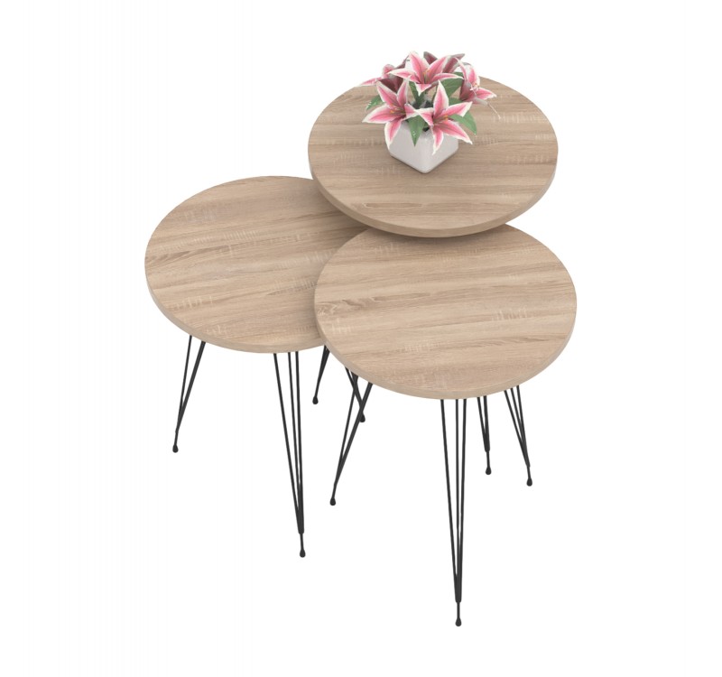 ΣΕΤ ΒΟΗΘ.ΤΡΑΠΕΖΑΚΙΑ NISSA HM18173.03 ΜΕΛΑΜΙΝΗ ΣΕ ΣΟΝΑΜΑ-ΜΑΥΡΑ ΜΕΤΑΛ.ΠΟΔΙΑ