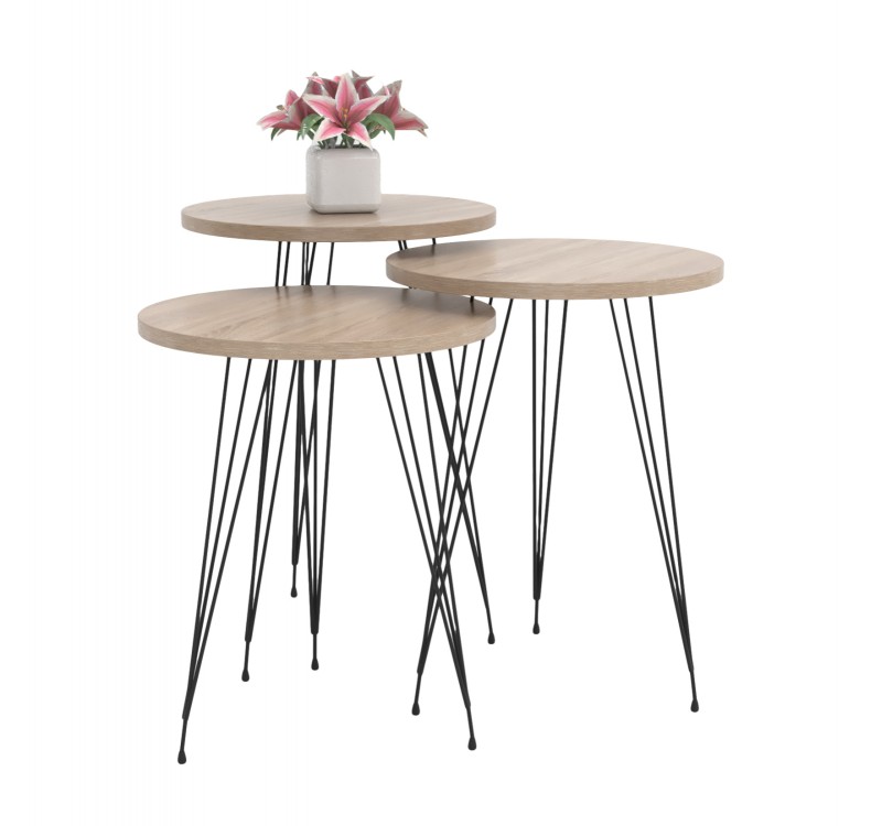 ΣΕΤ ΒΟΗΘ.ΤΡΑΠΕΖΑΚΙΑ NISSA HM18173.03 ΜΕΛΑΜΙΝΗ ΣΕ ΣΟΝΑΜΑ-ΜΑΥΡΑ ΜΕΤΑΛ.ΠΟΔΙΑ