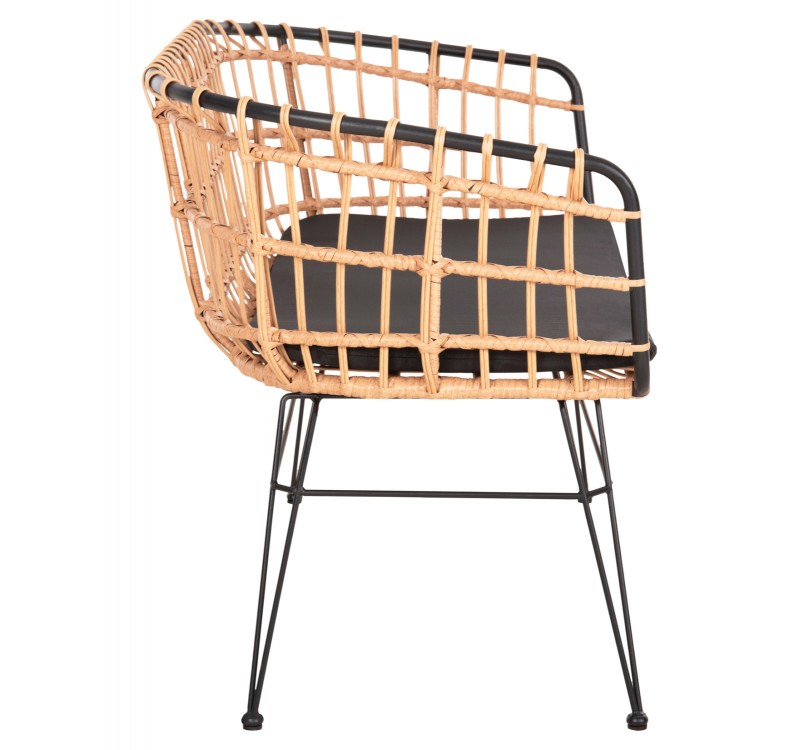 ΠΑΓΚΑΚΙ ΔΙΘΕΣΙΟ ALLEGRA HM5692.11 P.E.RATTAN ΜΠΕΖ-ΜΑΥΡΟΣ ΜΕΤΑΛ.ΣΚΕΛΕΤΟΣ 125x60x77Υεκ