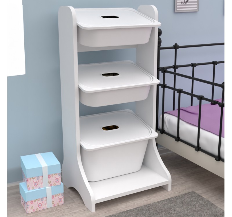 ΕΠΙΠΛΟ ΑΠΟΘΗΚΕΥΣΗΣ FRED HM18207.01 ΛΕΥΚΗ ΜΕΛΑΜΙΝΗ 44x35x90Υεκ.