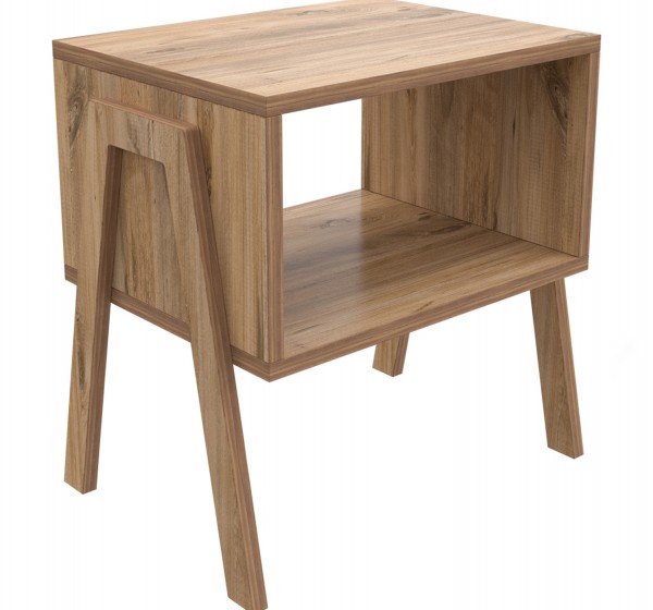 ΚΟΜΟΔΙΝΟ JAKE HM18182.04 ΜΕΛΑΜΙΝΗ ΣΕ ΦΥΣΙΚΟ ΞΥΛΟΥ 48x35x49Υεκ.