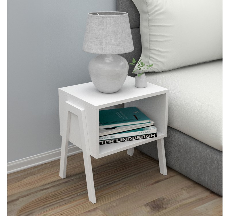 ΚΟΜΟΔΙΝΟ JAKE HM18182.01 ΜΕΛΑΜΙΝΗ ΣΕ ΛΕΥΚΟ 48x35x49Υεκ.