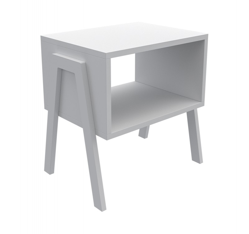 ΚΟΜΟΔΙΝΟ JAKE HM18182.01 ΜΕΛΑΜΙΝΗ ΣΕ ΛΕΥΚΟ 48x35x49Υεκ.