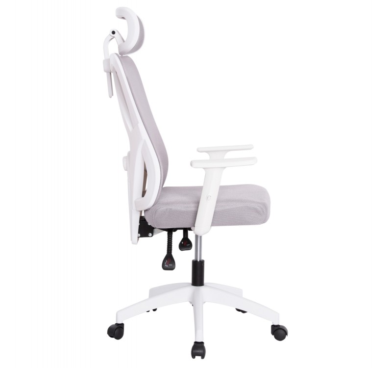 ΚΑΡΕΚΛΑ ΓΡΑΦΕΙΟΥ MEXER HM1195.02 ΓΚΡΙ MESH-PP ΒΑΣΗ-ΣΚΕΛΕΤΟΣ ΛΕΥΚΟΣ 68x70x136Υεκ.