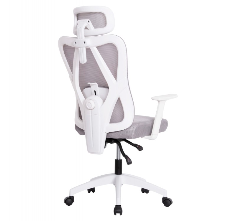 ΚΑΡΕΚΛΑ ΓΡΑΦΕΙΟΥ MEXER HM1195.02 ΓΚΡΙ MESH-PP ΒΑΣΗ-ΣΚΕΛΕΤΟΣ ΛΕΥΚΟΣ 68x70x136Υεκ.