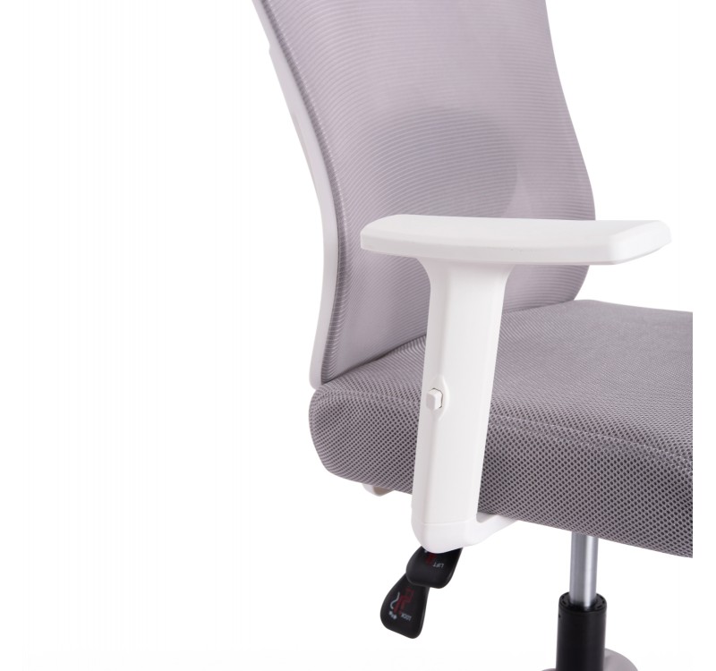 ΚΑΡΕΚΛΑ ΓΡΑΦΕΙΟΥ MEXER HM1195.02 ΓΚΡΙ MESH-PP ΒΑΣΗ-ΣΚΕΛΕΤΟΣ ΛΕΥΚΟΣ 68x70x136Υεκ.