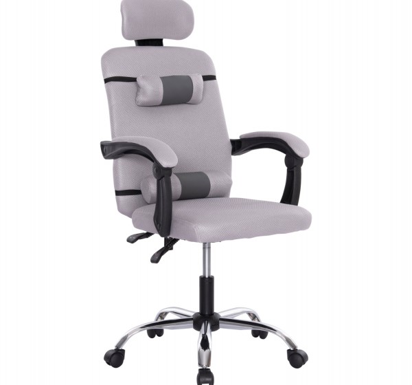 ΚΑΡΕΚΛΑ ΓΡΑΦΕΙΟΥ CRONER HM1196.02 ΓΚΡΙ MESH-ΜΕΤΑΛ.ΒΑΣΗ 58x67x124Υεκ.