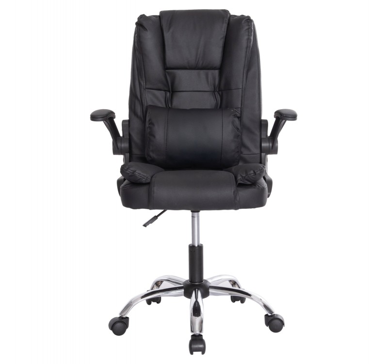 ΚΑΡΕΚΛΑ ΓΡΑΦΕΙΟΥ CANAN HM1201 ΜΑΥΡO PVC-ΒΑΣΗ ΧΡΩΜΙΟΥ 66x61x105Υεκ.