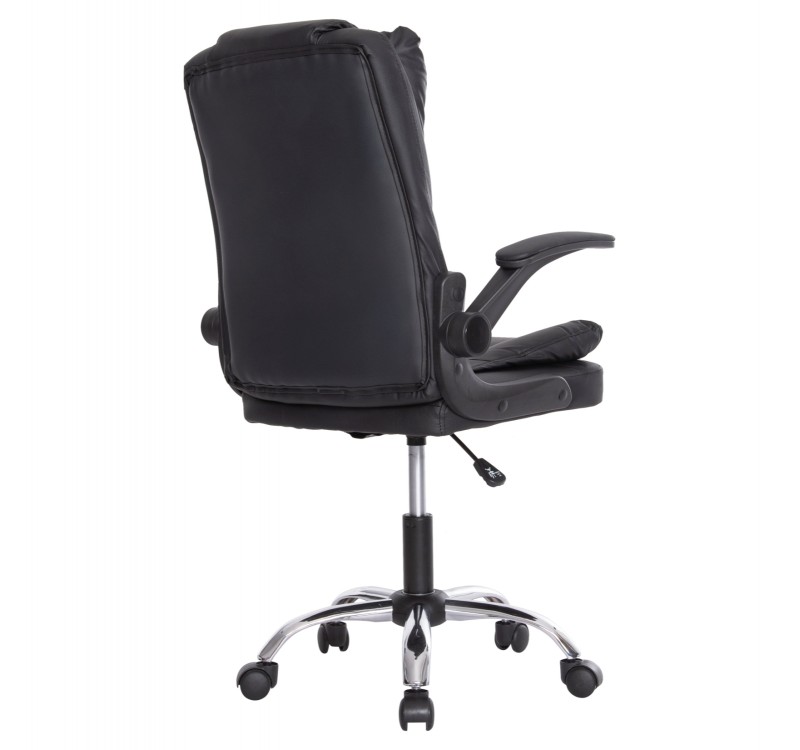 ΚΑΡΕΚΛΑ ΓΡΑΦΕΙΟΥ CANAN HM1201 ΜΑΥΡO PVC-ΒΑΣΗ ΧΡΩΜΙΟΥ 66x61x105Υεκ.