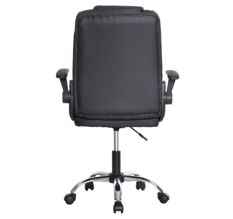 ΚΑΡΕΚΛΑ ΓΡΑΦΕΙΟΥ CANAN HM1201 ΜΑΥΡO PVC-ΒΑΣΗ ΧΡΩΜΙΟΥ 66x61x105Υεκ.