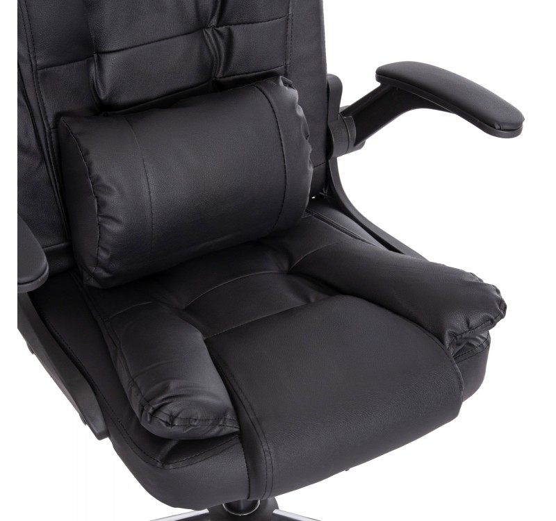 ΚΑΡΕΚΛΑ ΓΡΑΦΕΙΟΥ CANAN HM1201 ΜΑΥΡO PVC-ΒΑΣΗ ΧΡΩΜΙΟΥ 66x61x105Υεκ.