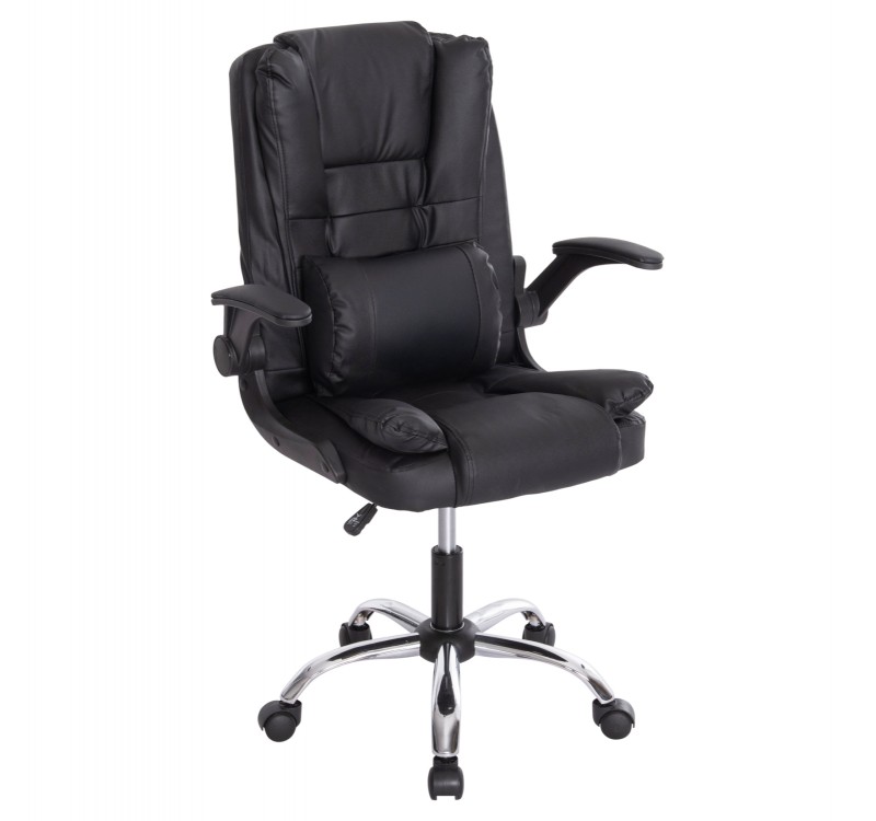 ΚΑΡΕΚΛΑ ΓΡΑΦΕΙΟΥ CANAN HM1201 ΜΑΥΡO PVC-ΒΑΣΗ ΧΡΩΜΙΟΥ 66x61x105Υεκ.