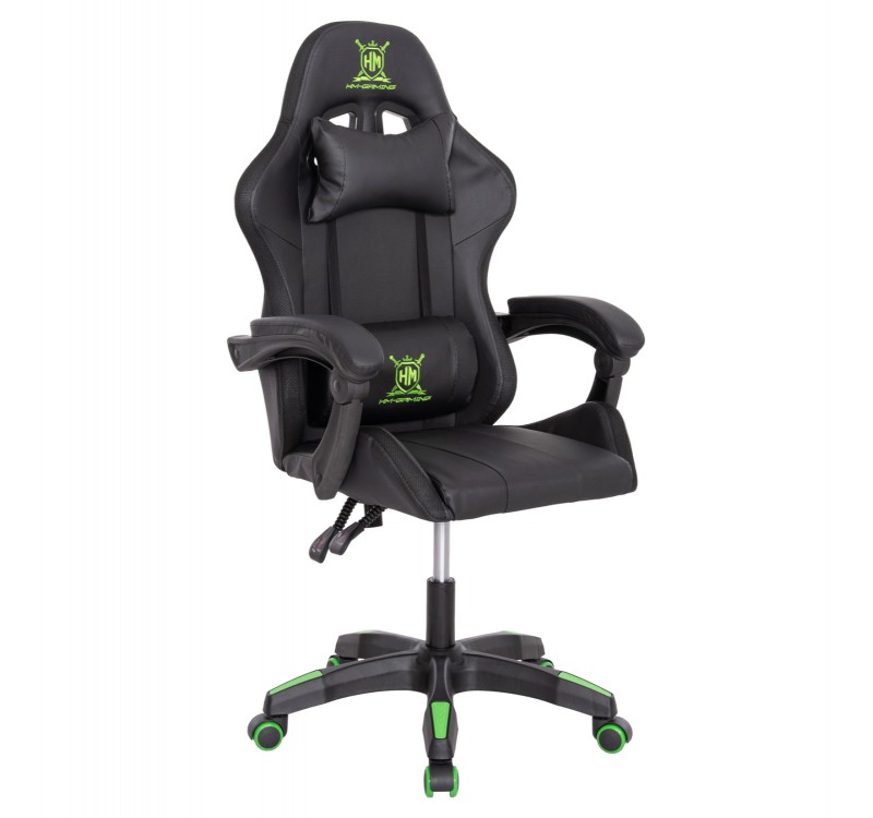 ΠΟΛΥΘΡΟΝΑ GAMING DARREN HM1203.03 ΜΑΥΡΟ-ΠΡΑΣΙΝΟ PVC 58.5x100x120Υεκ.