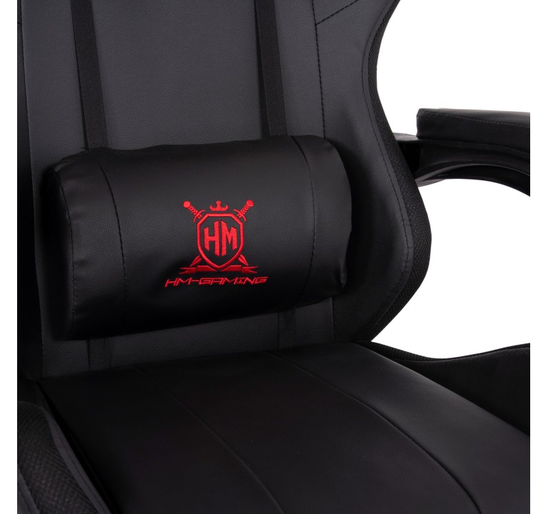 ΠΟΛΥΘΡΟΝΑ GAMING DARREN HM1203.01 ΜΑΥΡΟ-ΚΟΚΚΙΝΟ PVC 58.5x100x120Υεκ.