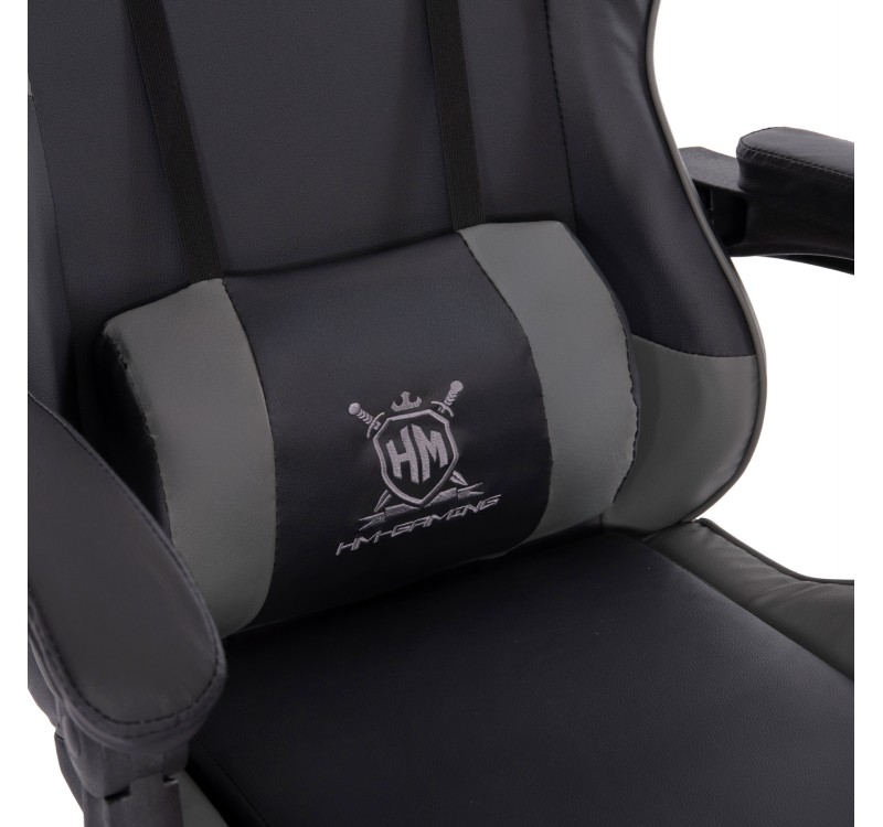 ΠΟΛΥΘΡΟΝΑ GAMING DARREN HM1203.10 ΜΑΥΡΟ-ΓΚΡΙ PVC 60x60x120Υεκ.