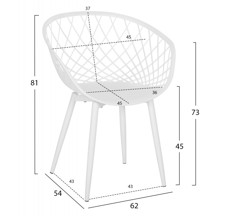 ΠΟΛΥΘΡΟΝΑ ΠΟΛΥΠΡΟΠΥΛΕΝΙΟΥ ARIADNE HM8001.31 ΛΕΥΚΗ ΜΕ ΛΕΥΚΑ ΜΕΤΑΛ.ΠΟΔΙΑ 62x54x81Υεκ.