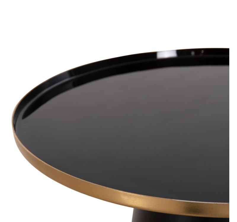 ΤΡΑΠΕΖΙA ΣΑΛΟΝΙΟΥ 2ΤΜΧ BENG HM9920 ΜΕΤΑΛΛΟ ΕΜΑΓΙΕ TOP-ΒΑΣΗ ΜΑΤ-ΜΑΥΡΟ Φ50 & Φ40 εκ.