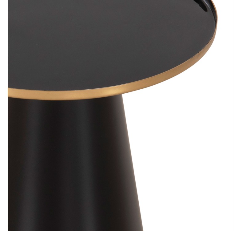 ΤΡΑΠΕΖΙA ΣΑΛΟΝΙΟΥ 2ΤΜΧ BENG HM9920 ΜΕΤΑΛΛΟ ΕΜΑΓΙΕ TOP-ΒΑΣΗ ΜΑΤ-ΜΑΥΡΟ Φ50 & Φ40 εκ.