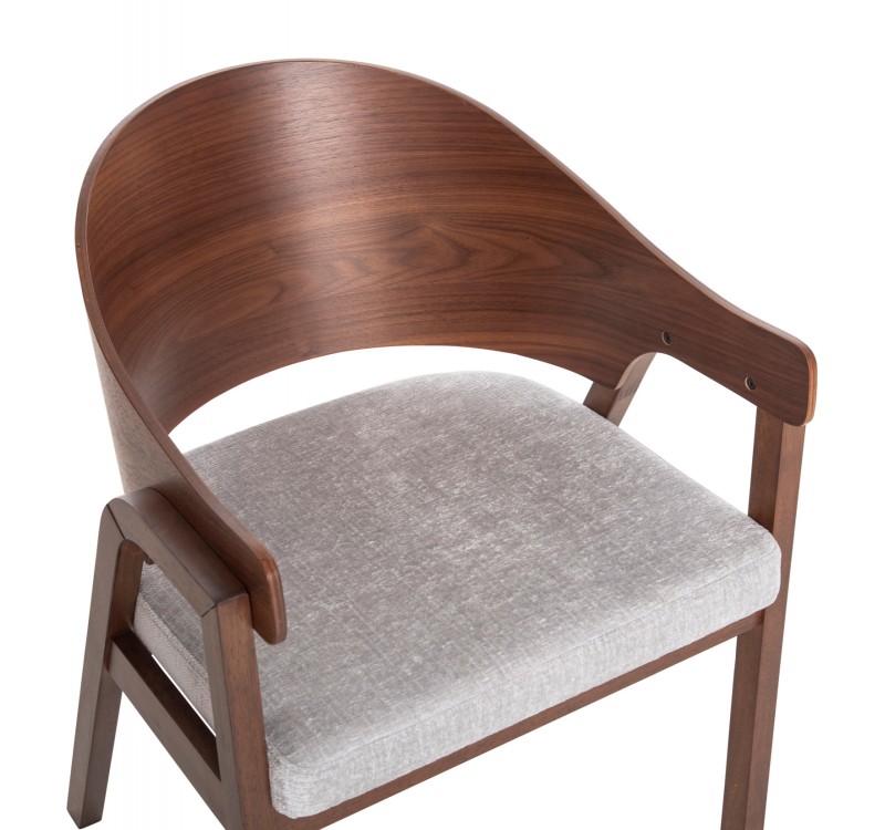 ΚΑΡΕΚΛΑ NERO HM9972 RUBBERWOOD ΣΕ ΚΑΡΥΔΙ-ΓΚΡΙ ΥΦΑΣΜΑ ΚΑΘΙΣΜΑ 56x56x78Yεκ.