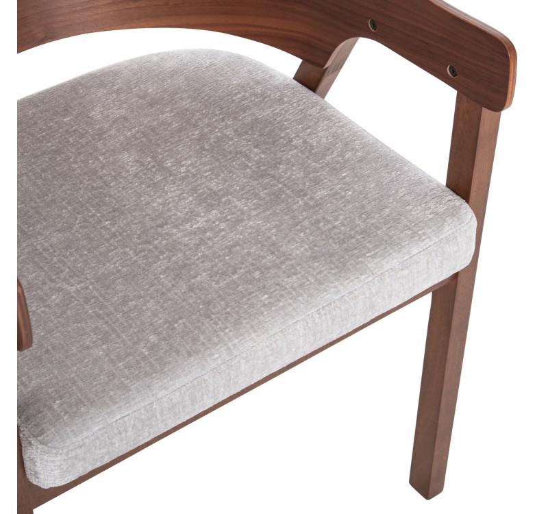 ΚΑΡΕΚΛΑ NERO HM9972 RUBBERWOOD ΣΕ ΚΑΡΥΔΙ-ΓΚΡΙ ΥΦΑΣΜΑ ΚΑΘΙΣΜΑ 56x56x78Yεκ.