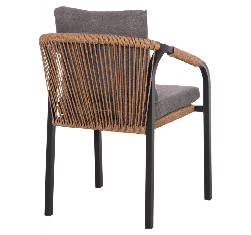 ΠΟΛΥΘΡΟΝΑ MAERLY HM6051.13 ΑΝΘΡΑΚΙ ΑΛΟΥΜΙΝΙΟ & ΜΑΞΙΛΑΡΙΑ-ΚΑΦΕ P.E.RATTAN 57x60x84Υεκ.