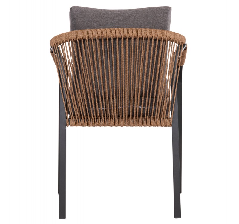 ΠΟΛΥΘΡΟΝΑ MAERLY HM6051.13 ΑΝΘΡΑΚΙ ΑΛΟΥΜΙΝΙΟ & ΜΑΞΙΛΑΡΙΑ-ΚΑΦΕ P.E.RATTAN 57x60x84Υεκ.