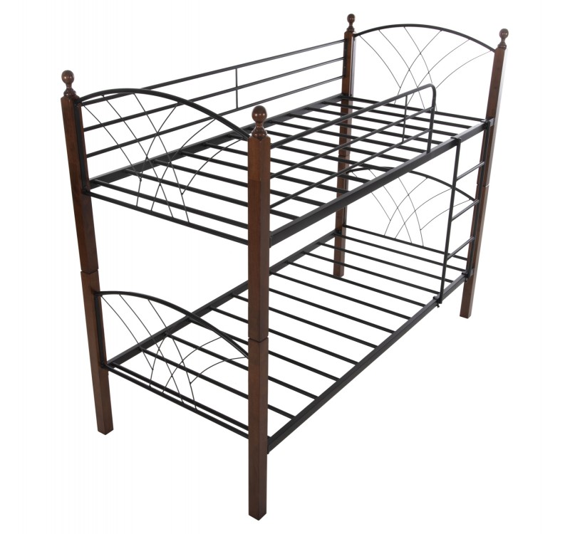 ΚΟΥΚΕΤΑ ΚΡΕΒΑΤΙ STOREY HM687 ΜΑΥΡΟ ΜΕΤΑΛΛΟ-ΚΑΡΥΔΙ RUBBERWOOD-ΓΙΑ ΣΤΡΩΜΑ 190x90εκ