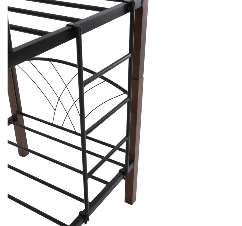 ΚΟΥΚΕΤΑ ΚΡΕΒΑΤΙ STOREY HM687 ΜΑΥΡΟ ΜΕΤΑΛΛΟ-ΚΑΡΥΔΙ RUBBERWOOD-ΓΙΑ ΣΤΡΩΜΑ 190x90εκ