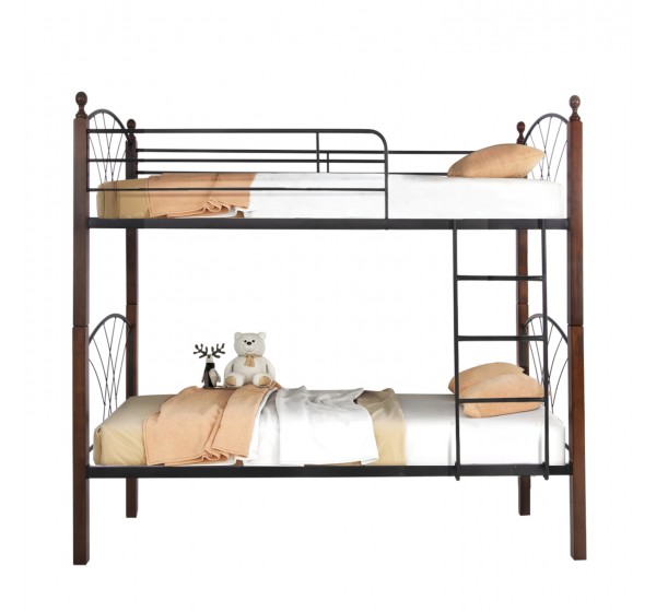 ΚΟΥΚΕΤΑ ΚΡΕΒΑΤΙ STOREY HM687 ΜΑΥΡΟ ΜΕΤΑΛΛΟ-ΚΑΡΥΔΙ RUBBERWOOD-ΓΙΑ ΣΤΡΩΜΑ 190x90εκ