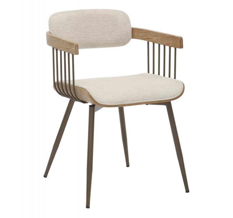 ΚΑΡΕΚΛΑ ΤΡΑΠΕΖΑΡΙΑΣ LANG HM9973.01 ΜΕΤ.ΠΟΔΙΑ ΧΑΛΚΙΝΑ-ΕΚΡΟΥ ΥΦΑΣΜΑ 52x52x76Υεκ