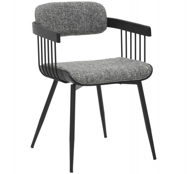 ΚΑΡΕΚΛΑ ΤΡΑΠΕΖΑΡΙΑΣ LANG HM9973.02 ΜΕΤ.ΠΟΔΙΑ ΜΑΥΡΑ-ΓΚΡΙ ΥΦΑΣΜΑ 52x52x76Υεκ