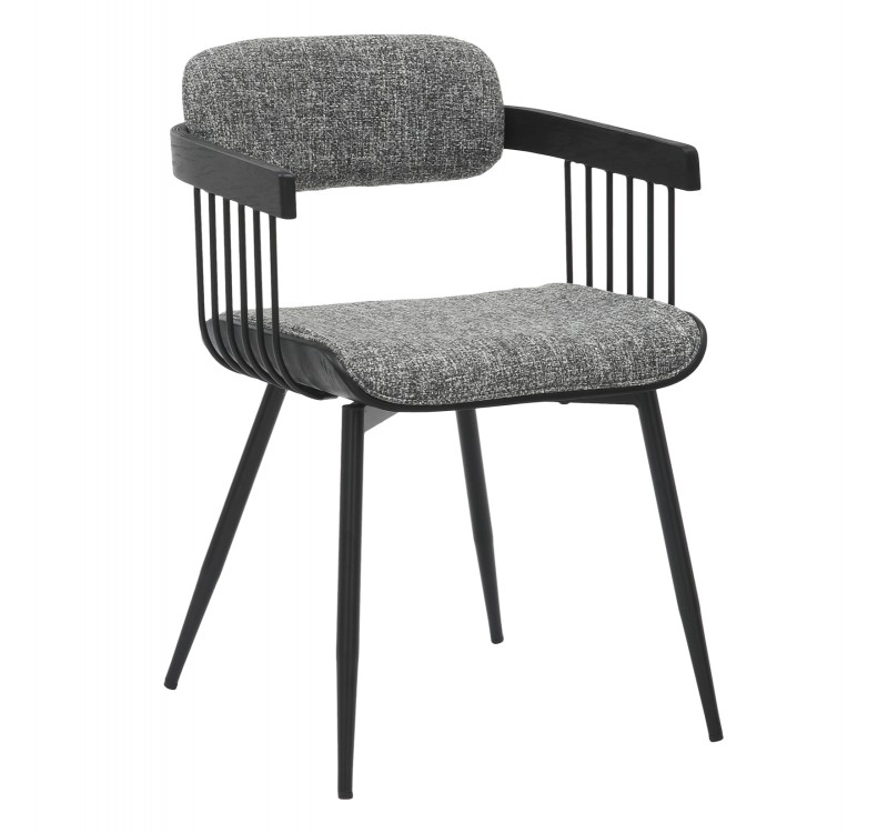 ΚΑΡΕΚΛΑ ΤΡΑΠΕΖΑΡΙΑΣ LANG HM9973.02 ΜΕΤ.ΠΟΔΙΑ ΜΑΥΡΑ-ΓΚΡΙ ΥΦΑΣΜΑ 52x52x76Υεκ