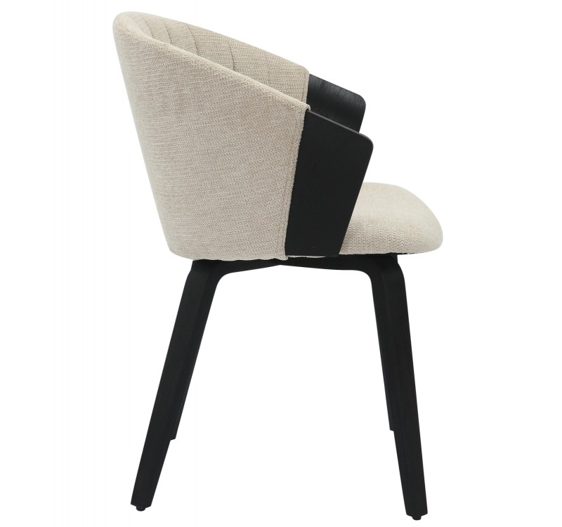 ΚΑΡΕΚΛΑ ΤΡΑΠΕΖΑΡΙΑΣ JESPER HM9977.02 ΣΚΕΛΕΤΟΣ Κ.Π. ΜΑΥΡΟ-ΕΚΡΟΥ ΥΦΑΣΜΑ 61x54x74Υεκ