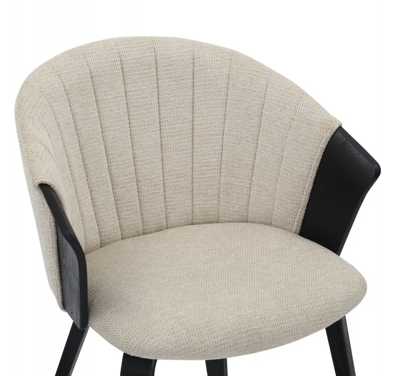 ΚΑΡΕΚΛΑ ΤΡΑΠΕΖΑΡΙΑΣ JESPER HM9977.02 ΣΚΕΛΕΤΟΣ Κ.Π. ΜΑΥΡΟ-ΕΚΡΟΥ ΥΦΑΣΜΑ 61x54x74Υεκ