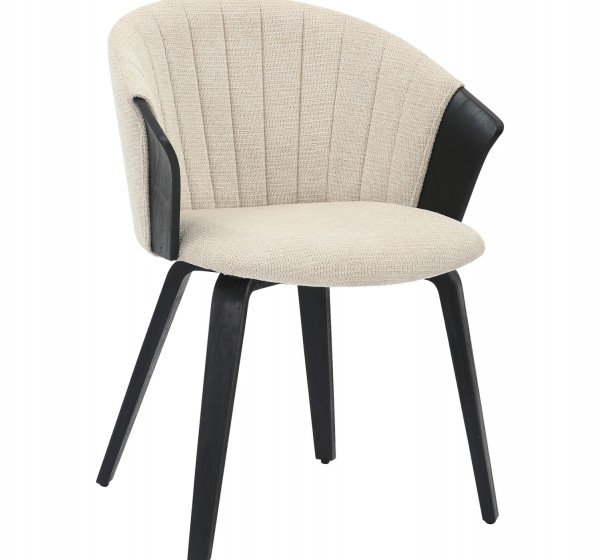 ΚΑΡΕΚΛΑ ΤΡΑΠΕΖΑΡΙΑΣ JESPER HM9977.02 ΣΚΕΛΕΤΟΣ Κ.Π. ΜΑΥΡΟ-ΕΚΡΟΥ ΥΦΑΣΜΑ 61x54x74Υεκ